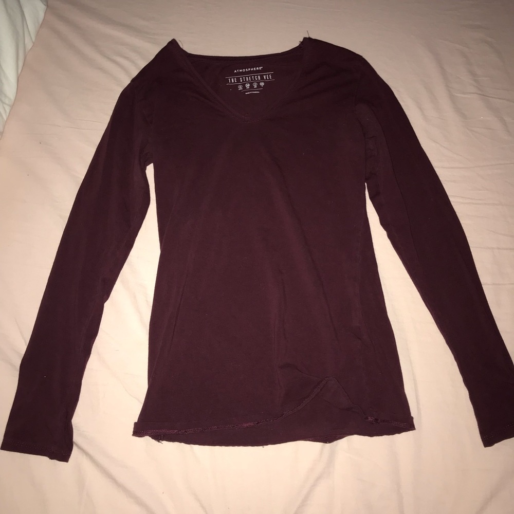 maroon long sleeve tee